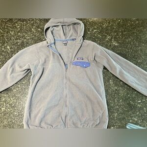 Patagonia Gray and Purple Full-Zip Fleece Jacket
